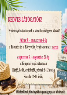 Nyári nyitvatartás