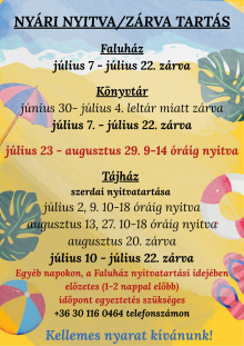 Nyári nyitvatartás